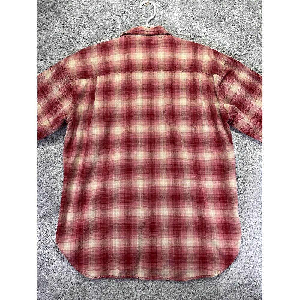 Vintage Polo Ralph Lauren RL Western Pearl Snap Plaid Shirt Red Pink‎ Men Medium - Picture 8 of 11